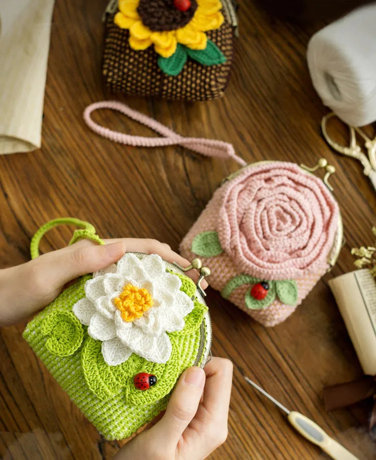 DIY Sunflower Bags Crochet Knitting Kit